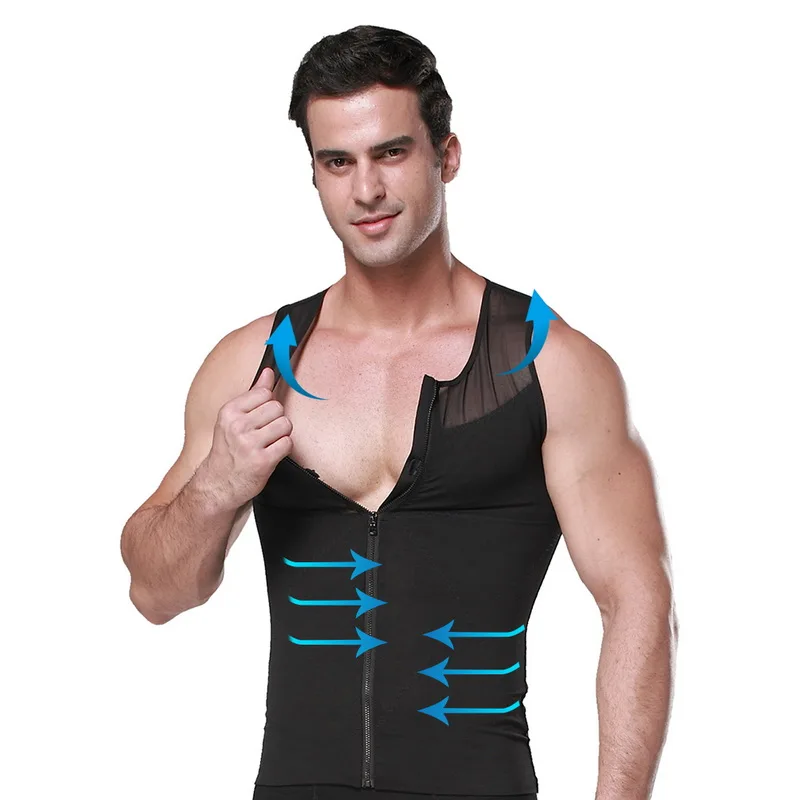 Vogue Nice Men Shaper Corset Slimming Waist Trimmer Zipper Body Shapers Control Belly Tops Abdominal Vest Summer Shaping | Мужская