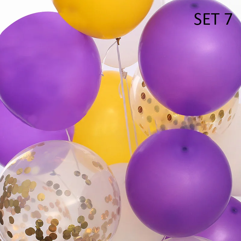 Set 7 20 штук для свадьбы, помолвки воздушный шар украшения агат твердый воздушных шаров из латекса, День рождения украшения для взрослых воздушный шар "Конфетти" - Цвет: Set 7