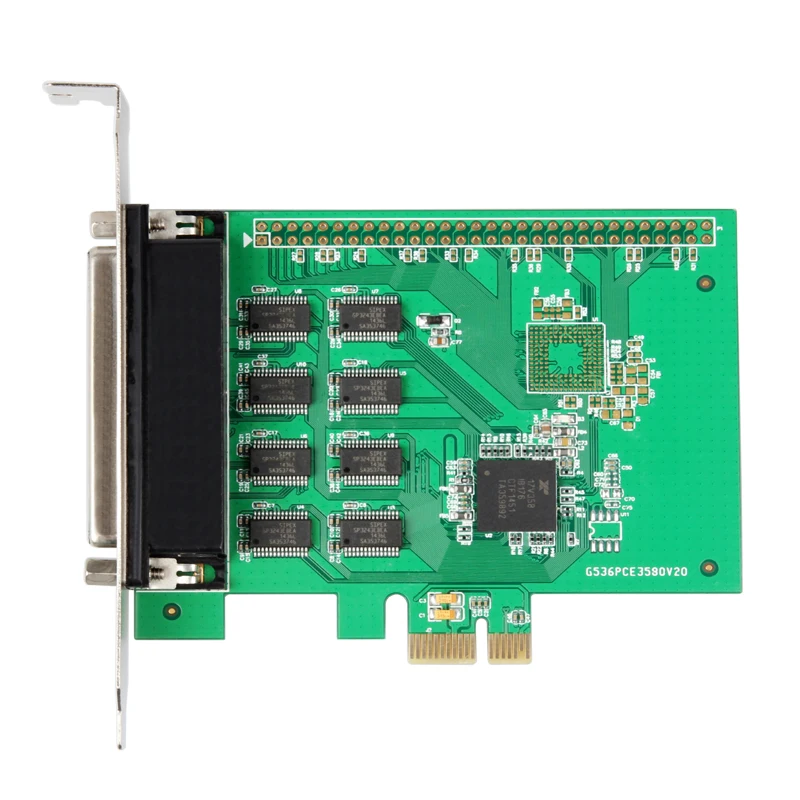 PCI-Express до 8 портов RS232 DB9 последовательная карта с вентиляторным кабелем XR17V358 чипсет
