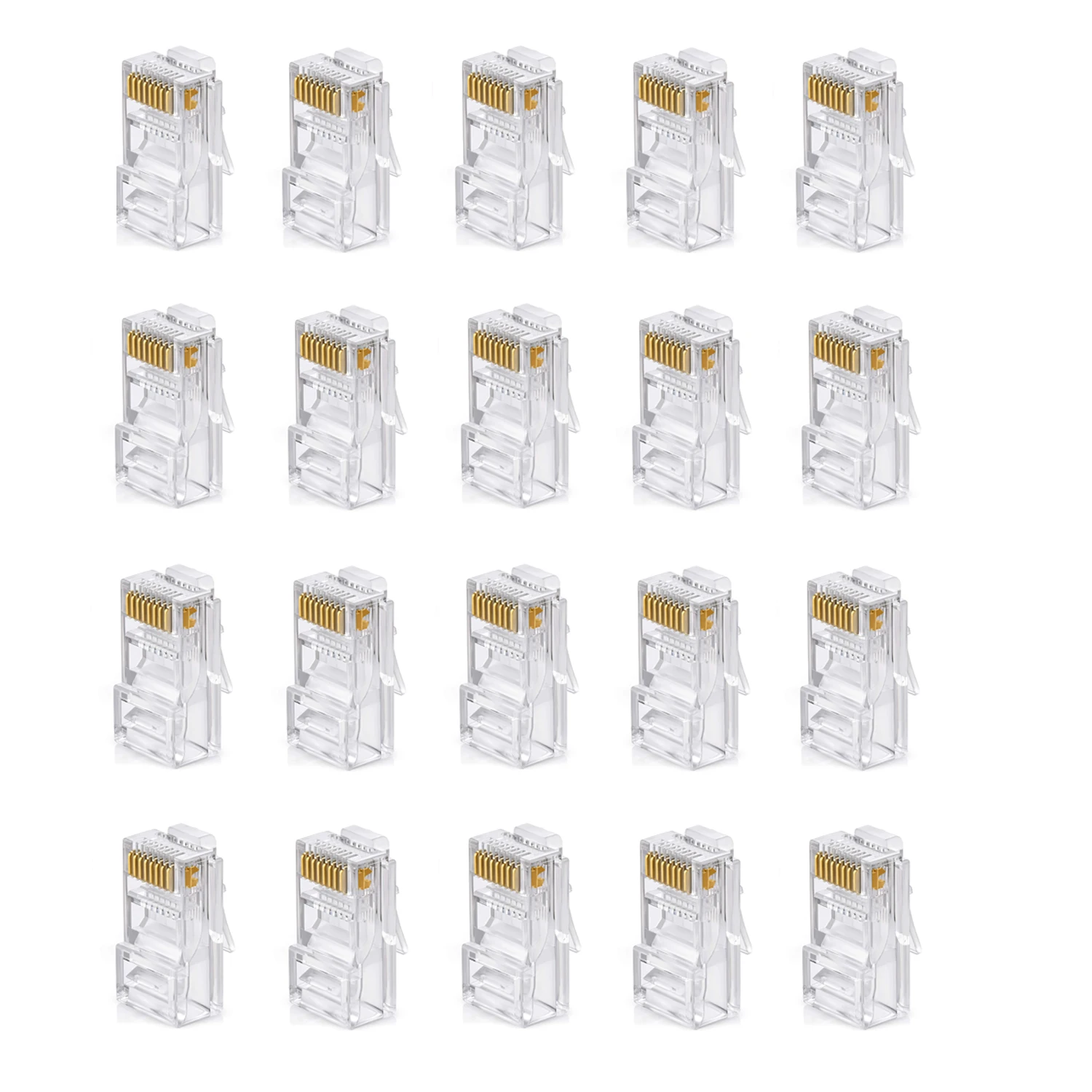 50 connettori RJ45 passanti Cat5 Cat6 passano attraverso 8P8C Ehternet 3 poli terminali modulari per 24Awg