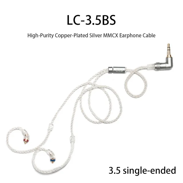 FiiO LC-3.5BS LC-2.5BS короткий кабель для наушников медное покрытие серебро Стандартный MMCX 3,5 мм 2,5 мм разъем для Shure/Westone/JVC/FiiO - Цвет: LC-3.5BS