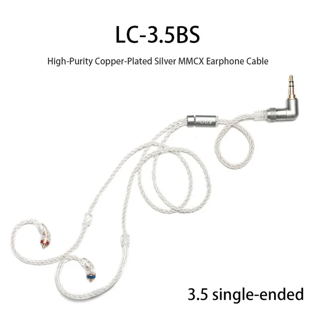 LC-3.5BS FiiO LC-3.5BS LC-2.5BS короткий кабель для наушников медное покрытие серебро Стандартный MMCX 3,5 мм 2,5 мм разъем для Shure/Westone/JVC/FiiO - Цвет: LC-3.5BS