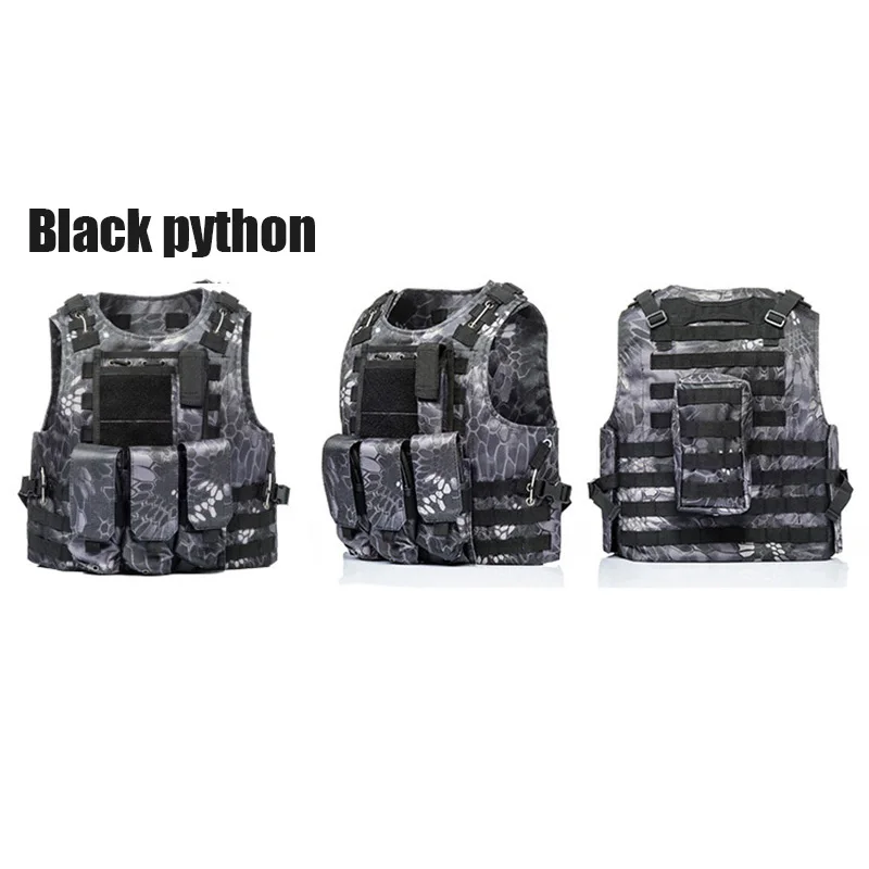 BLACK PYTHON USMC страйкбол CS Военный Тактический Жилет Molle Боевая штурмовая пластина Перевозчик тактический жилет верхняя одежда охотничий жилет 6 цветов - Цвет: BLACK PYTHON