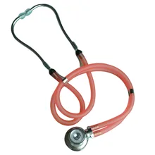 Двойная головка прозрачная красная трубка профессиональный стетоскоп открытый первой помощи инструменты для врача Тесты для контроля за жизненно важными показателями