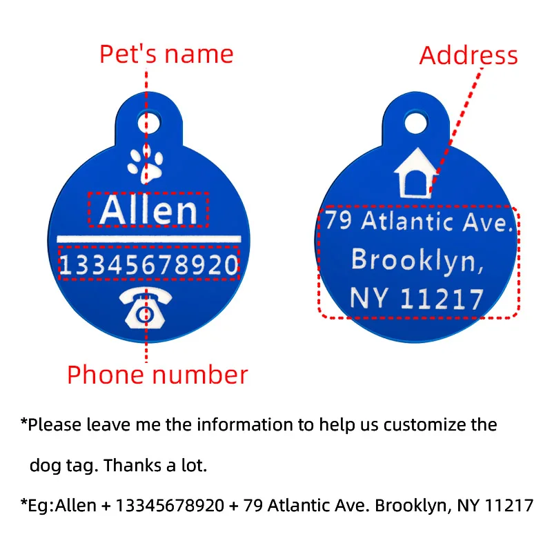 Персонализированная индивидуальная идентификационная бирка для собак с защитой