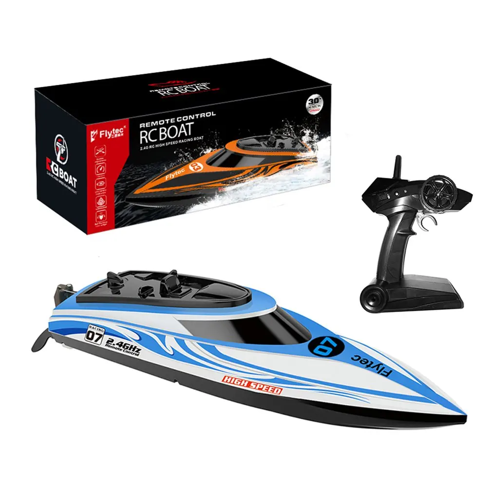 Flytec V003 RC высокоскоростная лодка 2,4G с самовосстанавливающейся водонепроницаемой встроенной системой водяного охлаждения 30+ км/ч RC гоночная лодка RC игрушки - Цвет: Синий