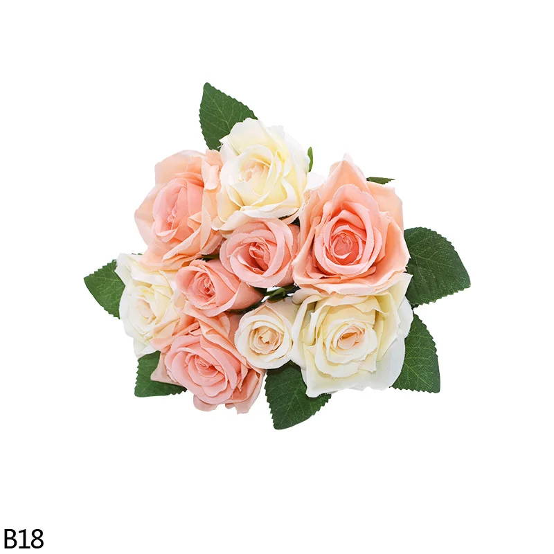 Дешевый искусственный цветок высокого качества поддельный цветок Шелковая Роза искусственная цветок для свадьбы День рождения вечеринки украшения дома - Цвет: B18
