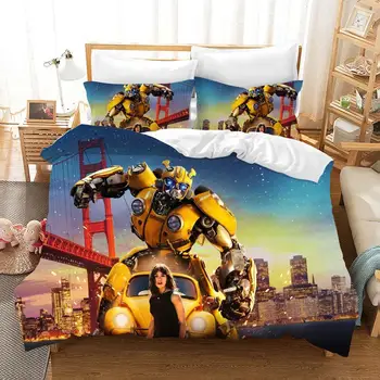 

High Quality Home Bumblebee 3D Textile Single Queen Bedding Sets Pillowcases Bed Linen Edredon Bed Sets Duvet Cover Ropa De Cama