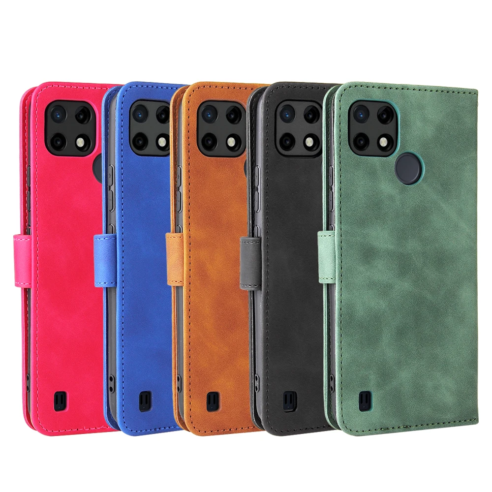 Realme C21Y 용 플립 가죽 케이스, OPPO Realme C21Y 용 지갑 북 커버 Realme C21Y C21 Y 용 마그네틱 폰 가방