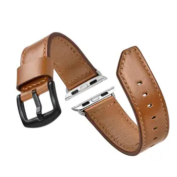 

Simple Retro Leather Replacement Wristband Band Wrist Strap For Apple Watch Series 3/2/1 R25