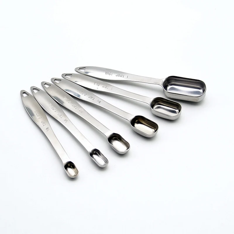 6 pcs/set Measuring Spoons Stainless Steel Seasoning Coffee Tea Measuring Spoons With Scale Bakery Tool Kitchen Supplies 6 pcs/set Measuring Spoons Stainless Steel Seasoning Coffee Tea Measuring Spoons With Scale Bakery Tool Kitchen Supplies