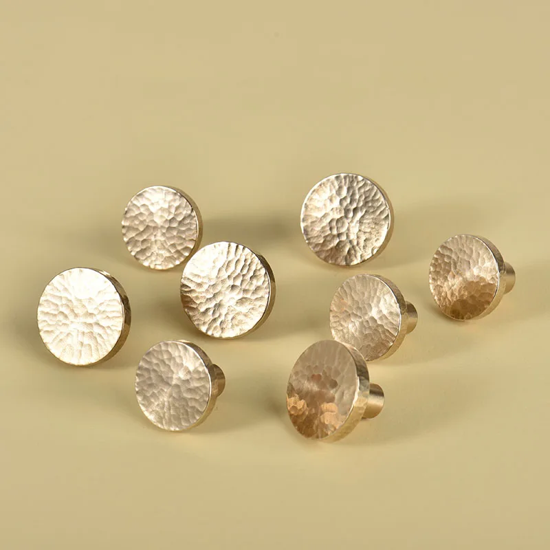 Handmade Brass Round Cabinet Door Knobs and Handles Furnitures Cupboard Wardrobe Drawer Pull Handles