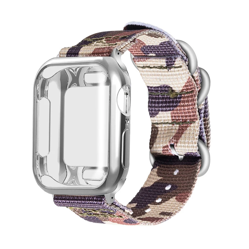 Нейлоновый спортивный ремешок+ чехол для apple watch 5, 4, 3, 2, 1 серия 42 мм, 44 мм, ремешок для Iwatch 38 мм, 40 мм, чехол для наручного браслета, аксессуары