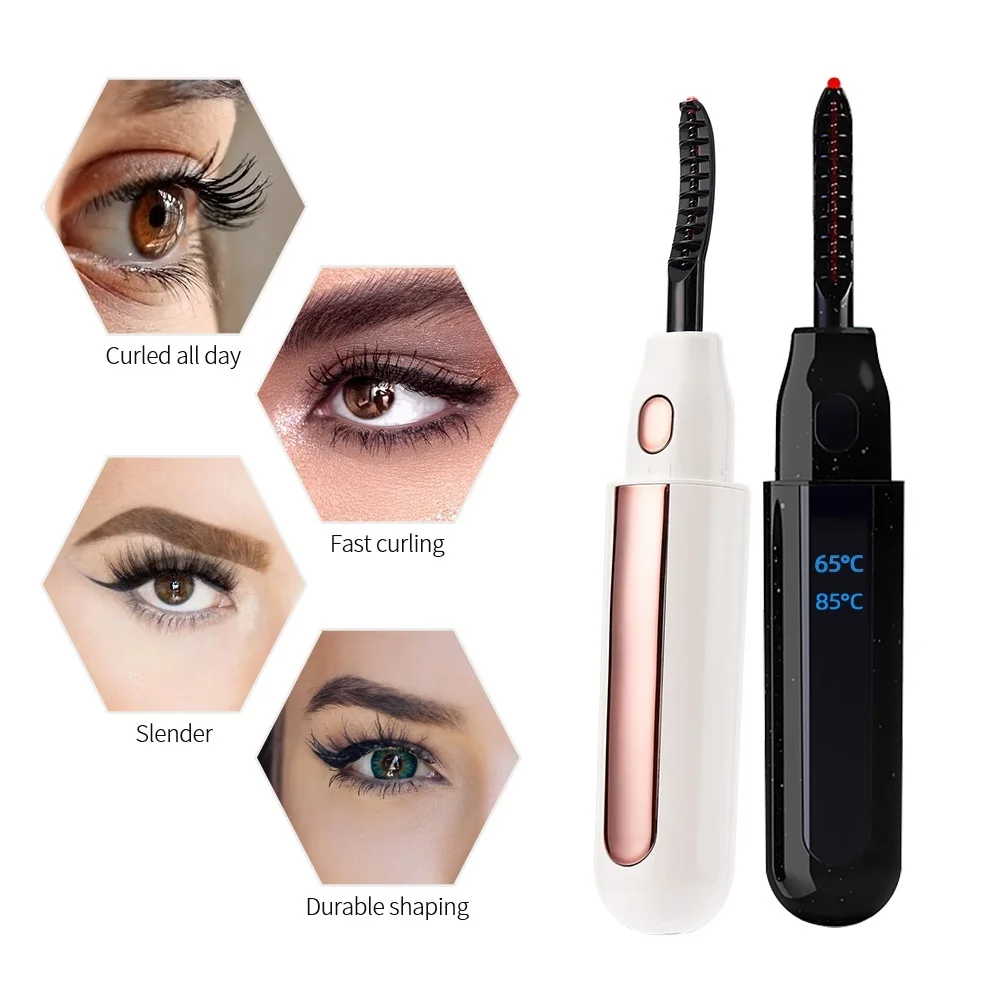 Piegaciglia con display digitale ricaricabile, penna per ciglia sottili e arricciate, mascara a lunga durata, clip per ciglia modellanti e resistenti_voghion.com