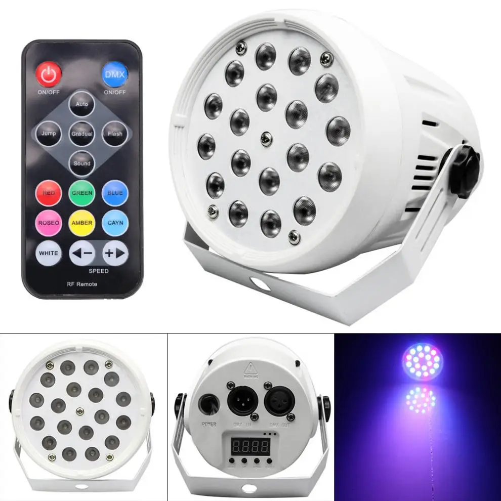 

18LED Colorful Par Lights Stage Effect Light Round Flash Voice Control Disco / DJ / Club / Bar / KTV / Christmas Party Light
