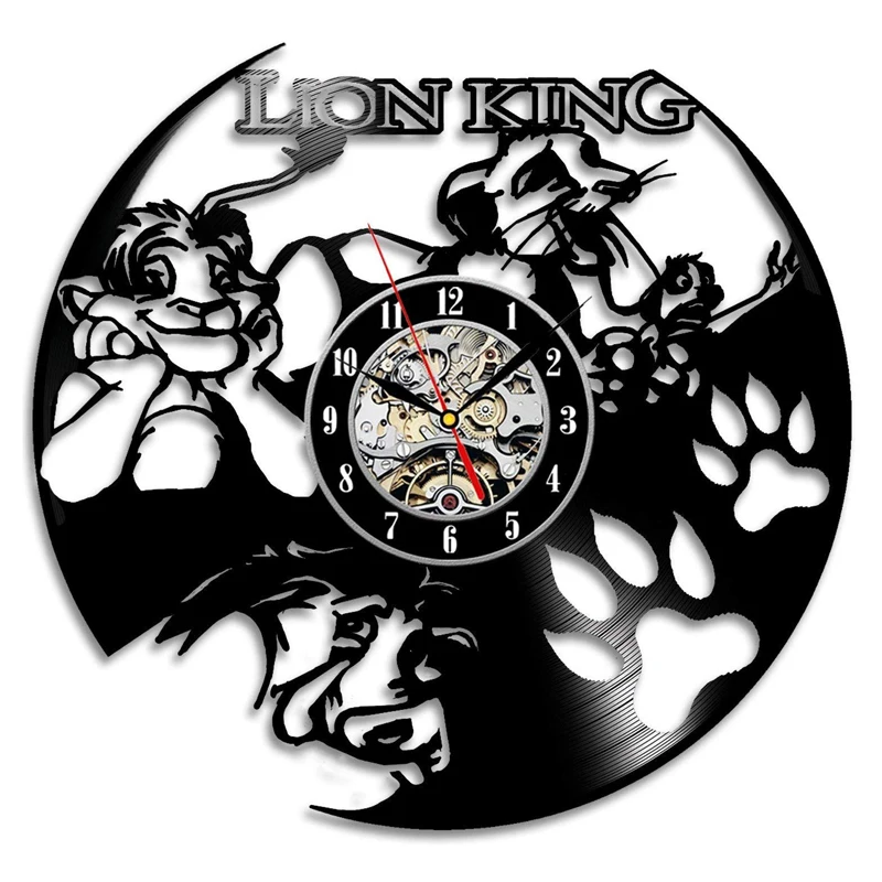 Виниловые Настенные часы с изображением короля льва, современный дизайн, детские 3D украшения, милый мультяшный винил, настенные часы, домашний декор - Цвет: 7