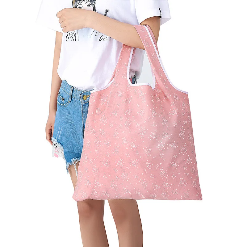 Модная Экологически чистая хозяйственная сумка оптом креативная Складная квадратная сумка для покупок с принтом Удобная супермаркет шоппи