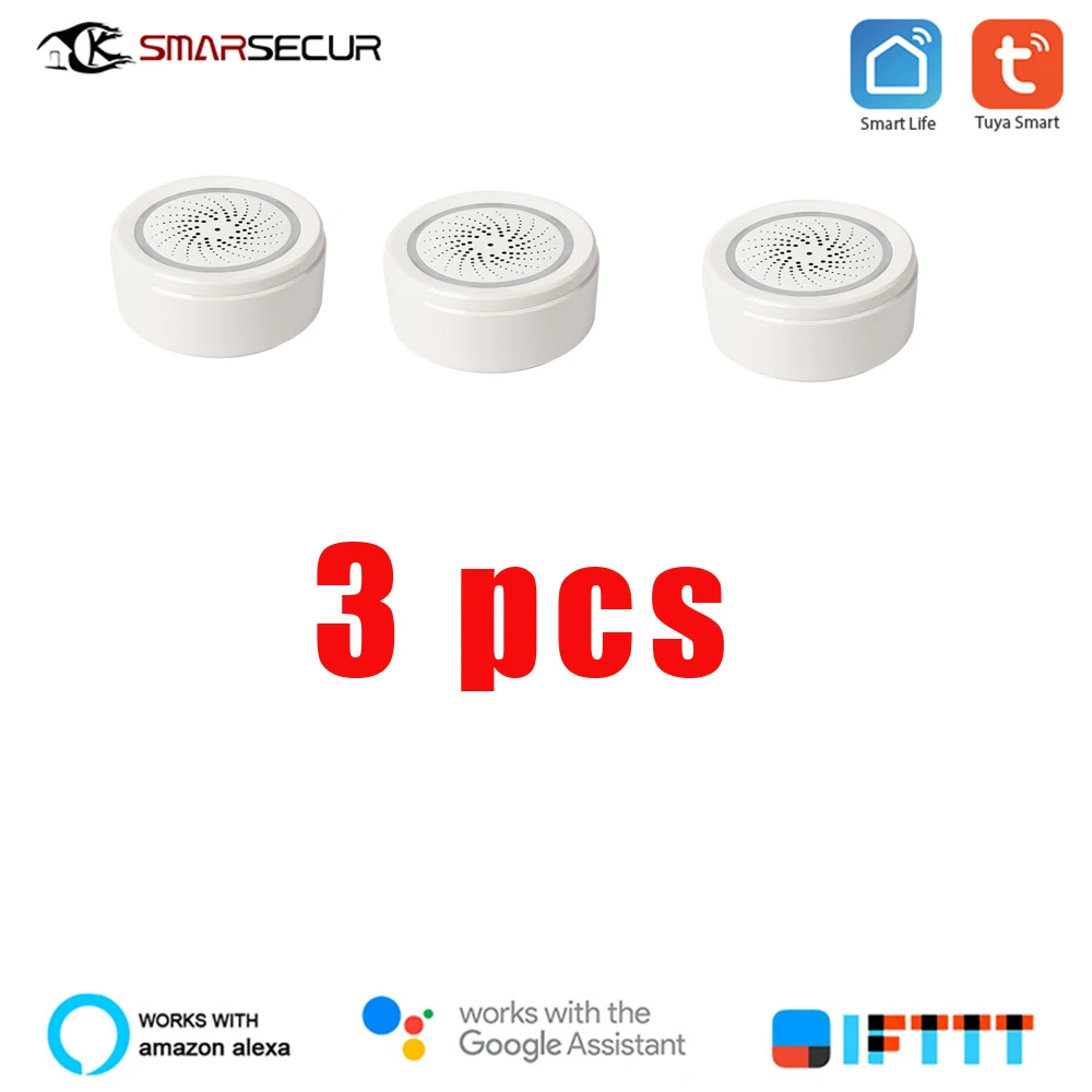 3 pcs Датчик температуры Z-wave Wifi датчик окружающей среды детектор сигнализации умный термометр 85dB-105dB 2,4 ГГц датчик влажности Aqara - Цвет: 3 pcs