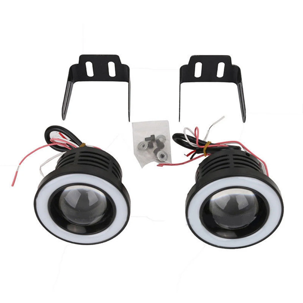 1 пара 3 дюйма белый красный синий свет автомобиля Ангел глаз COB Halo Кольцо led-проектор Противотуманные фары дальнего света