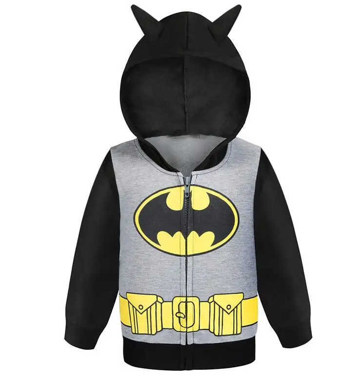 Batman Куртки с мультяшными автомобилями для маленьких детей; сезон осень-зима; спортивные толстовки с капюшоном; плотное пальто; хлопковая одежда на молнии - Цвет: Batman