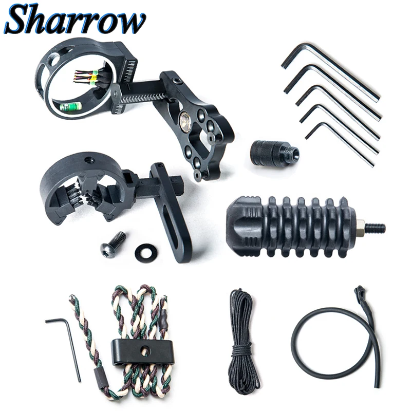 

Archery Upgrade Combo Bow Sight Kits Arrow Rest Stabilizer Bow Sling D Loop Peep Sight Wrench Hunting Compound Bow Accessories