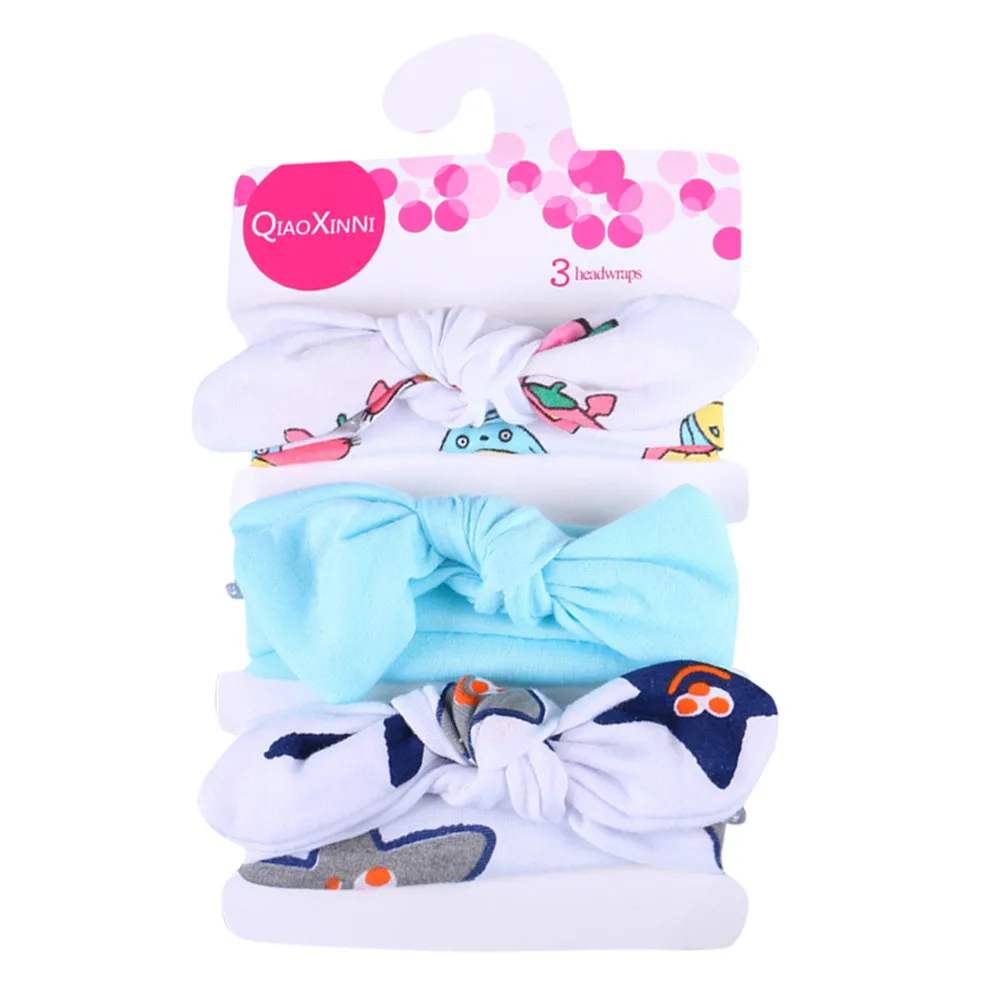 3pcs/lot Cute Bow Baby kids Simple Bunny Ear Bow Hairband Turban Newborn Headbands Hairbands for Kids Baby Hair Accessories