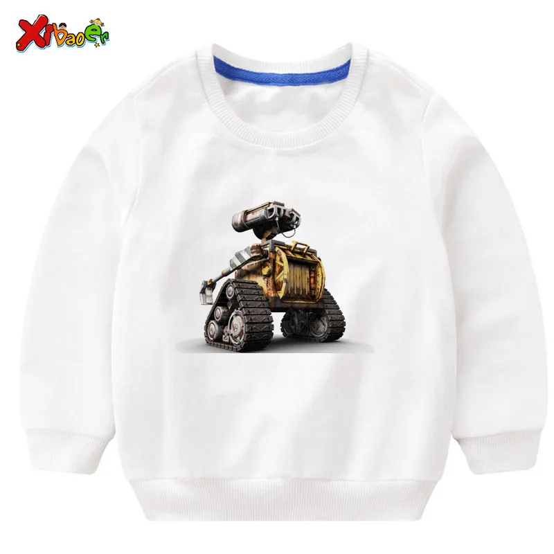 

Wall E Boys Girl Sweatshirt Kids Hoodie White Cotton Pullover Tee Autumn Long Sleeve Baby Clothes 2019 Streetwear Children