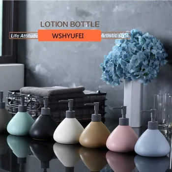 

1pcs 280ml / 500ml ceramic refillable bottle empty lotion shampoo cosmetic squeeze container lotion container empty bottle