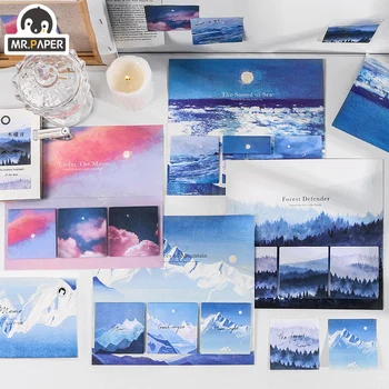 

Mr.Paper 4 Styles 60pcs/lot Fantasy Sky Cloud Moonlight Forest Memo Pad Deco Sticky Notes Notepad Diary Creative Self-Stick Note