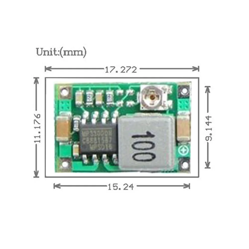 10* Mini-360 DC/DC преобразователь понижающий модуль 4,75 V-23 V постоянного тока до 1 V-17 V 20 Y0G7