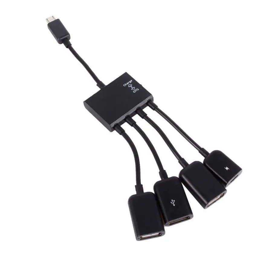 USB кабели 4 в 1 Многофункциональный Micro USB OTG HOST концентратор адаптер кабель Шнур для Android планшет смартфон u диск Мышь Клавиатура