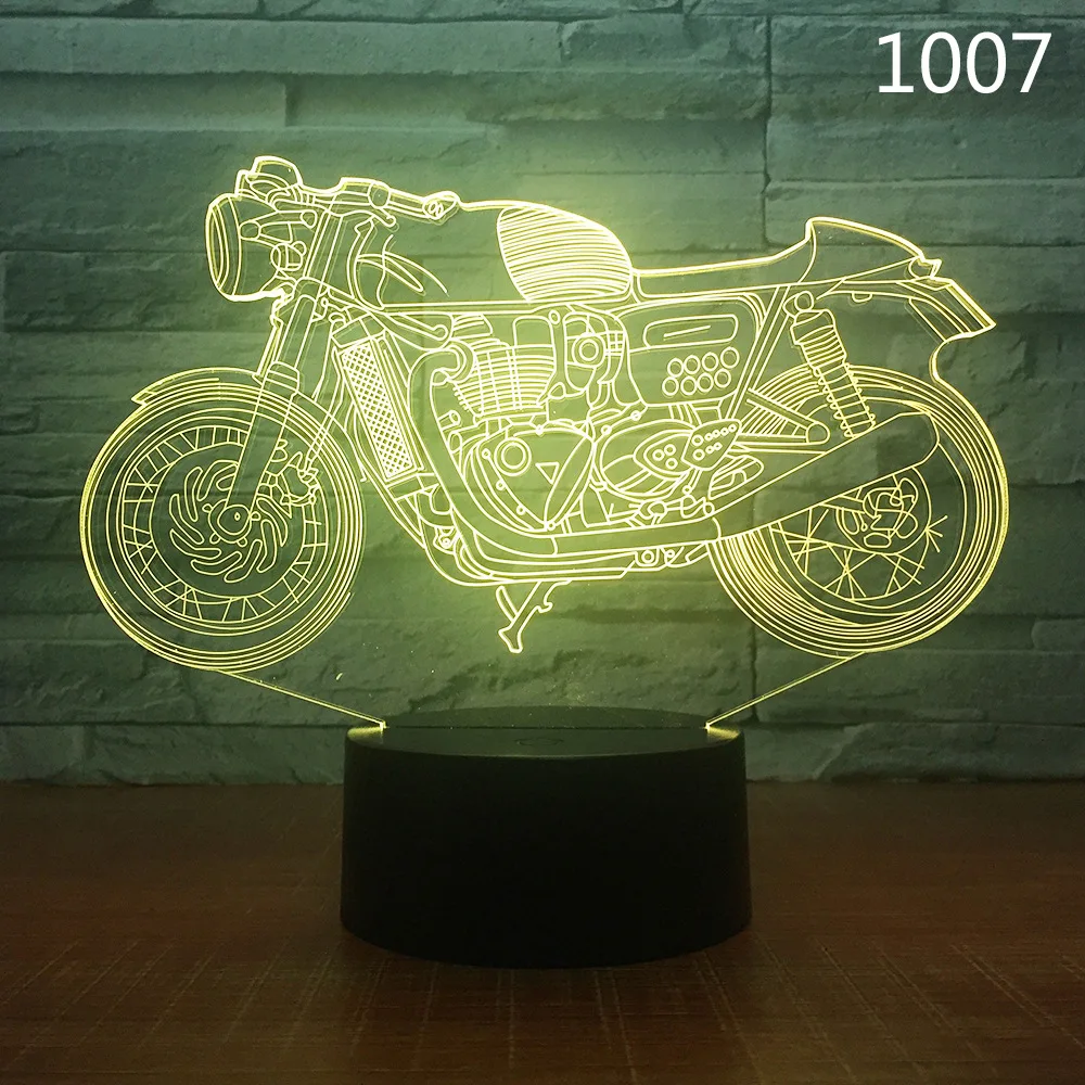 Мотоцикл Велосипед Мотоцикл 3D светодиодный ночник акриловая лазерная Иллюзия 7/16 цветов Пульт дистанционного управления дети друзья подарок игрушки 1 шт. Прямая - Испускаемый цвет: Model 6