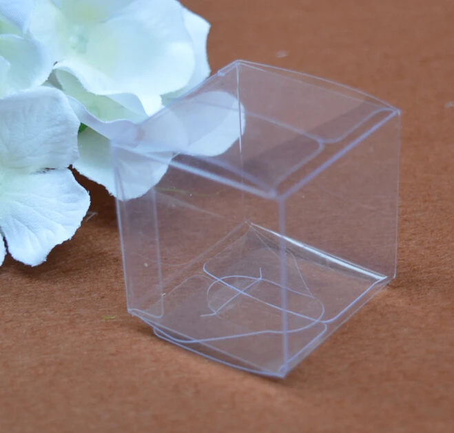 

20Pcs/lot Clear PVC Plastic Gift Box Baby Shoe Display Storage box Transparent Packing Decoration Boxes small square package box