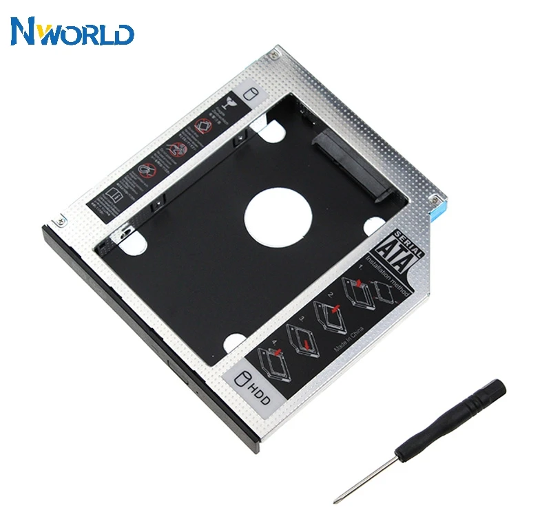 Универсальный SATA 3 0 2nd HDD Caddy Корпус для ноутбука 9 5 мм 2 &quot2 ТБ SSD корпус жесткий