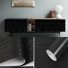 Yazi черная деревянная контактная бумага водостойкая самоклеящаяся пленка для стен для шкафов столешницы деревянная Наклейка Настенная бумага