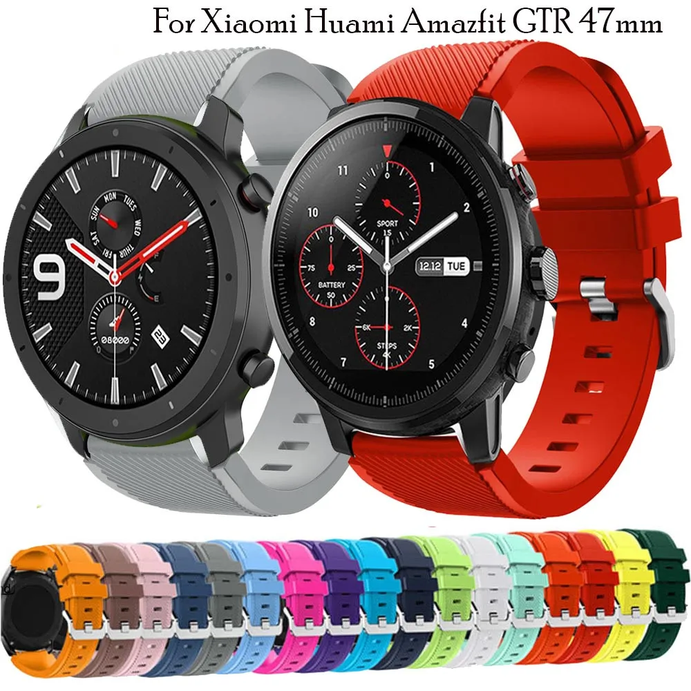 Силиконовый смарт браслет для xiaomi Huami Amazfit GTR 47 мм сменный ремешок Stratos 2 2S