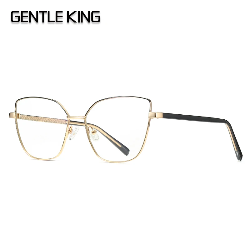 GENTLE KING Anti-blue Light Metal Eyeglasses Frame Women Men Clear Lens Glasses Irregular Optical Glasses Frame blue light blockers Blue Light Blocking Glasses