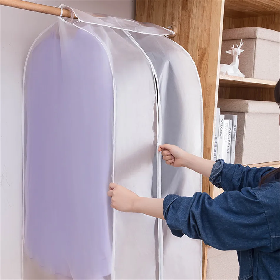 SEAAN Dustproof Cloth Cover Hanging Organizer Storage Waterproof Suit Coat Dust Cover Protector Wardrobe Storage Bag for Clothes