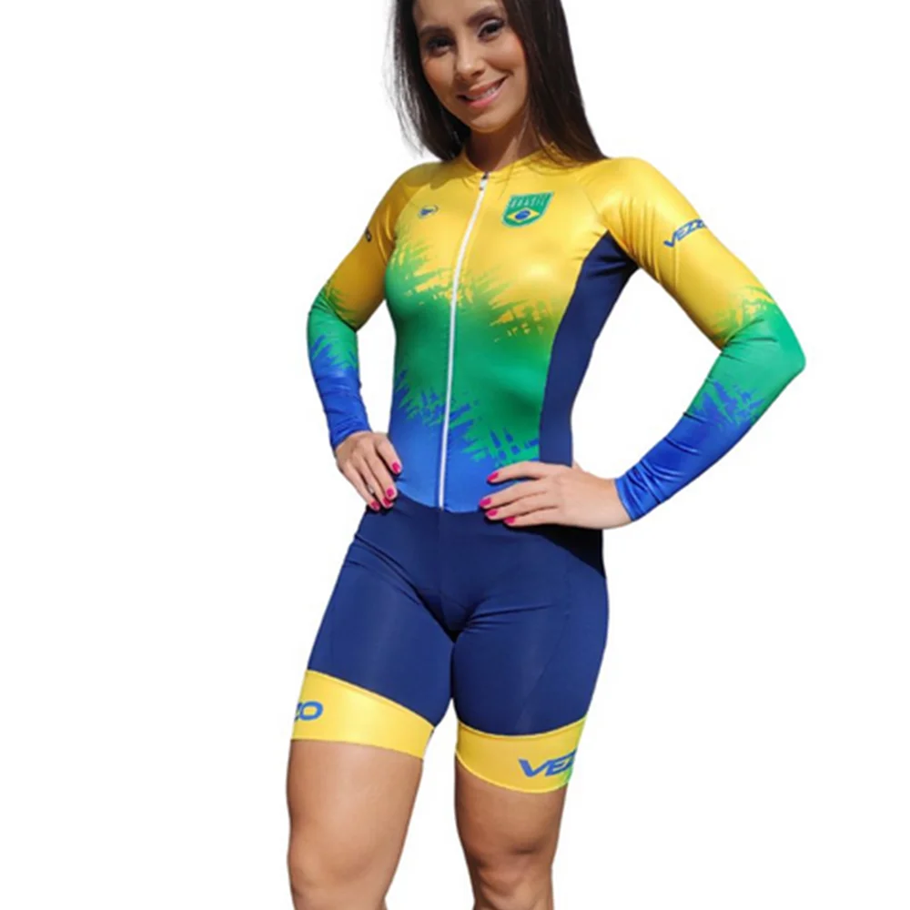 

2021 cycling skinsuit long sleeves women bike clothing maillot ciclsimo team mtb racing bicycle speedsuit areo roadbike jumpsuit