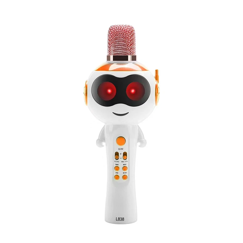 Orange Детский конденсаторный микрофон Поддержка bluetooth изменение звука TF Профессиональная студия детская игрушка караоке-микрофоны для записи музыки - Цвет: Orange