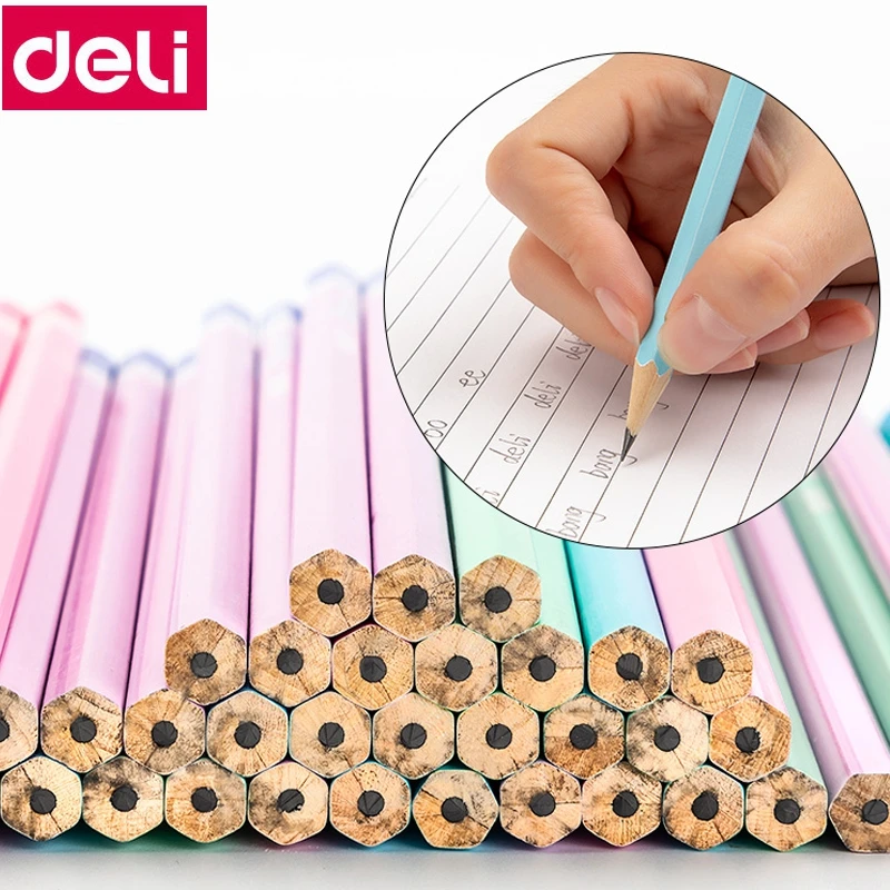 50 шт./кор. Deli S928 S929 деревянный карандаш HB 2B бессвинцовые нетоксичные Студенческие карандаши полная коробка Китай Топ бренд набор канцтоваров для детей