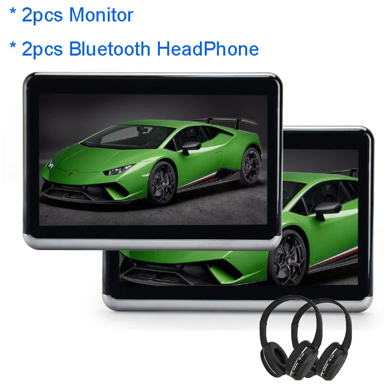 ONKAR 10,1 дюймов экран android 6,0 подголовник монитор Поддержка wifi bluetooth fm радио 1080P HDMI SD карта USB Батарея опционально - Цвет: 2pcs BT Bluetooth