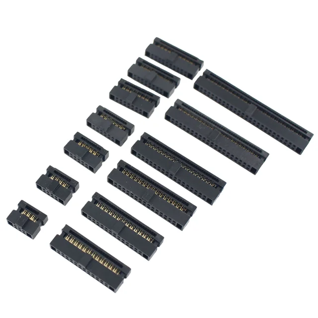 1.27mm FC 6 8 10 12 14 16 20 24 26 30 34 40 50 Pin IDC Female Header Socket Connector For 0.635mm Pitch Flat Cable 1