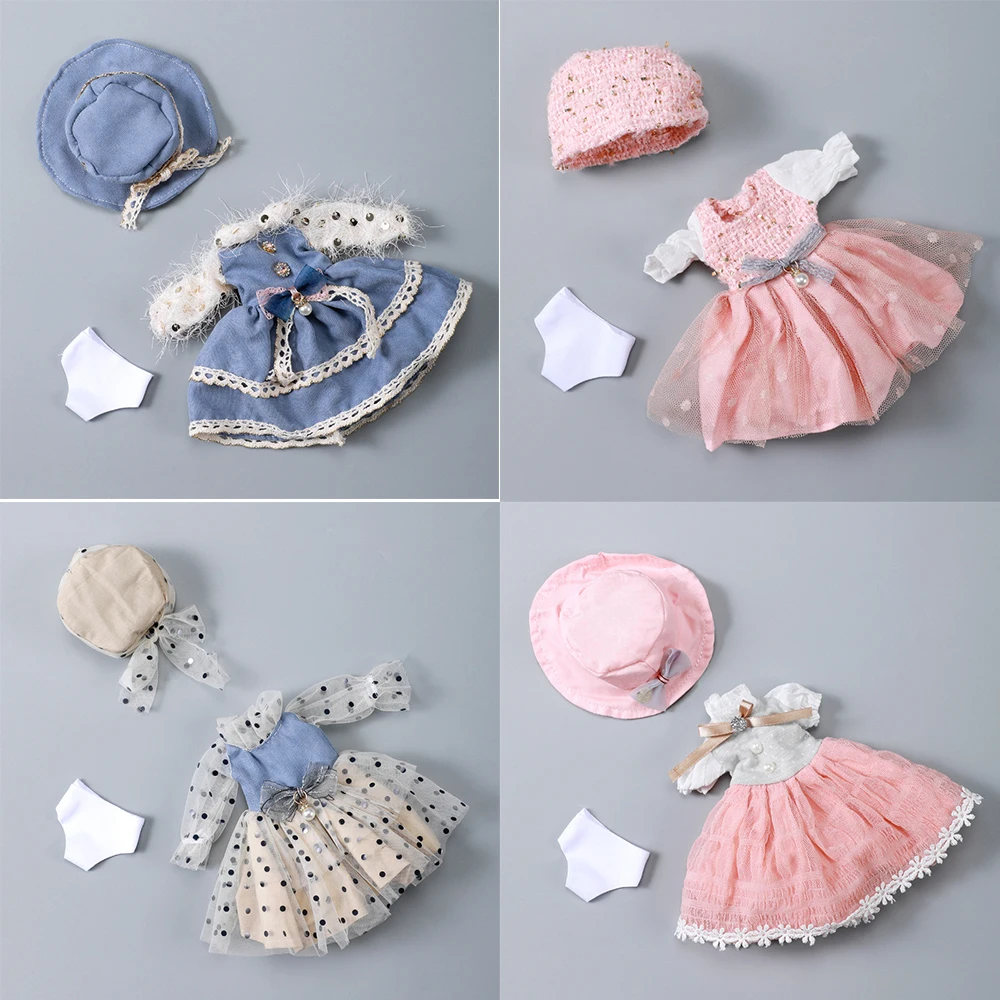 Blyths-ropa de muñeca para niña, conjunto de vestido de princesa de encaje, SD YOSD BJD, accesorios para crear tu propia muñeca, juguete, regalo