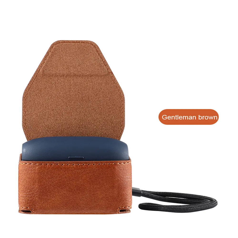 gentleman brown Защитный чехол с Litchi, ЧЕХОЛ ДЛЯ Jabra Elite 65 t, настоящие беспроводные наушники, портативный чехол для наушников, противоударный чехол - Цвет: gentleman brown