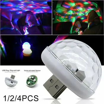 

LED USB Car Atmosphere Light RGB Mini Colorful Music Sound Control Lamp Interior Car Decorative Lamp Ambient Light
