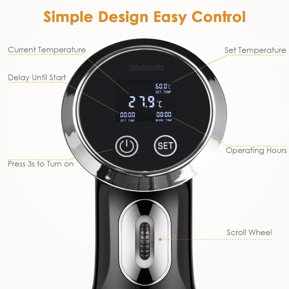 Погружной термостат циркулятор Sous Vide для приготовления пищи 1500 Вт с ЖК дисплеем и