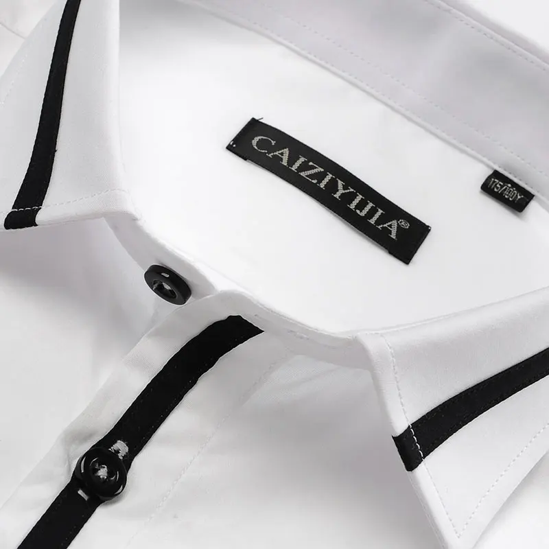 Роскошная Высококачественная Мужская белая рубашка из хлопка, деловая Мягкая Повседневная рубашка в стиле пэчворк
