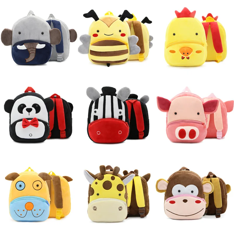

27 Styles Baby Plush Backpack Animal School Bags Cartoon Cute Plushback Children Bag Kindergarten Schoolbag Kids Backpack