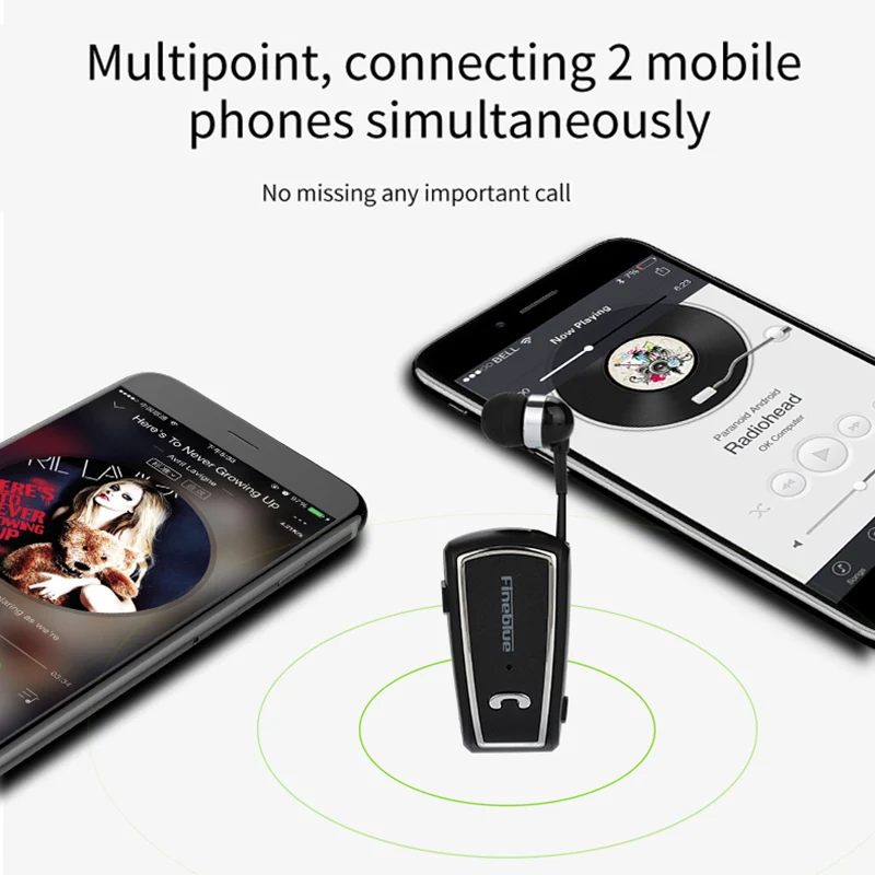 Беспроводной Телескопический bluetooth-гарнитура с зажимом на воротнике с микрофоном, умные Универсальные наушники IJS998
